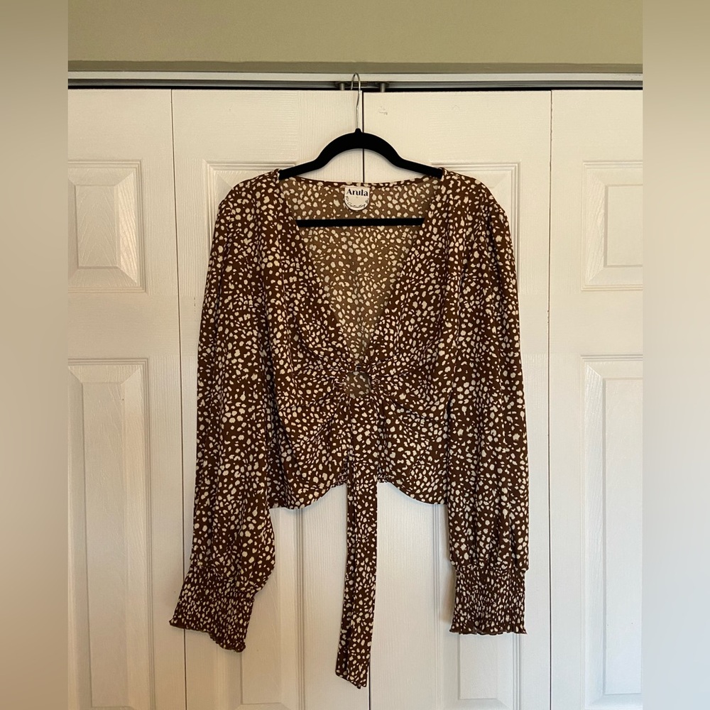 ARULA Long sleeve cropped blouse
